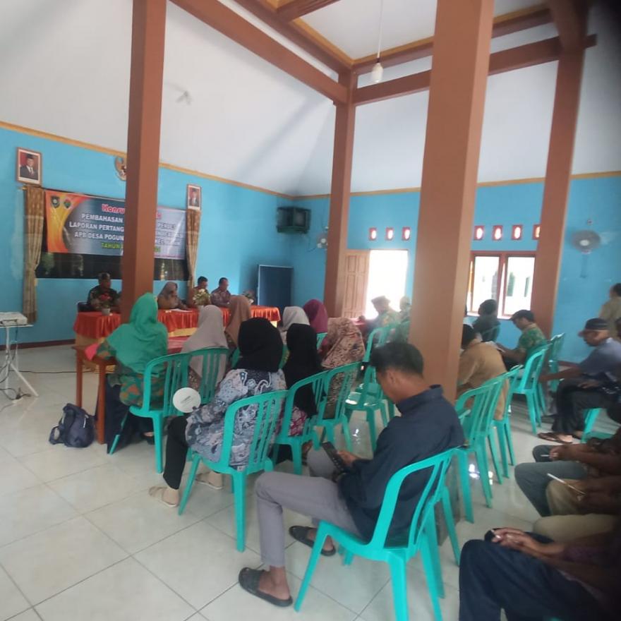 Pemdes Pogungkalangan Meyelenggarakan Konsultasi Publik Rancangan Perdes Realisasi APBDes T.A. 2024